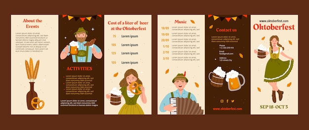 Modello di brochure piatto dell'oktoberfest