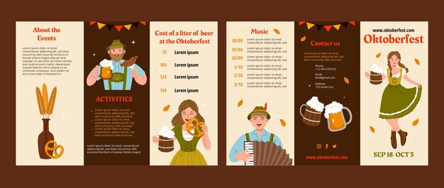 Modello di brochure piatto dell'oktoberfest