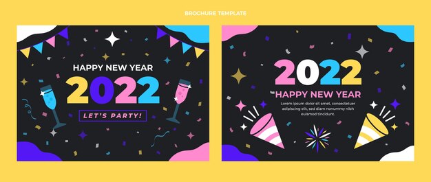 Modello di brochure piatto per il nuovo anno