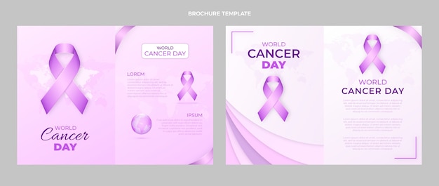Modello di brochure realistico per la giornata mondiale del cancro