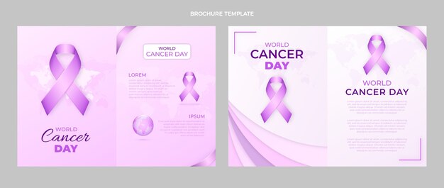 Modello di brochure realistico per la giornata mondiale del cancro