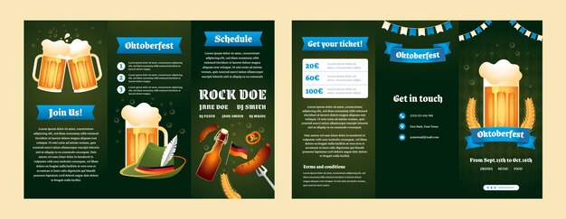 Modello di brochure sfumato per il festival dell'oktoberfest