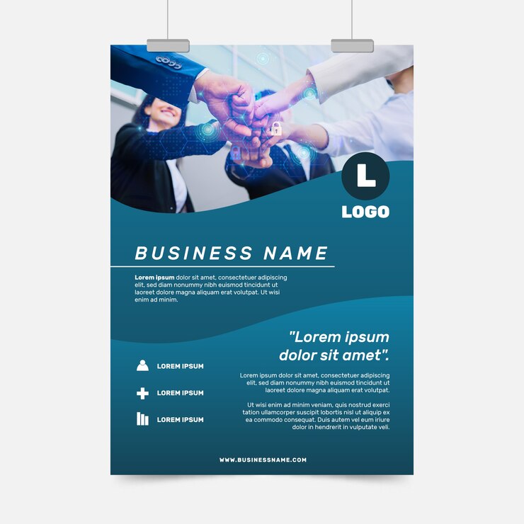 Vettore gratuito modello di business con foto
