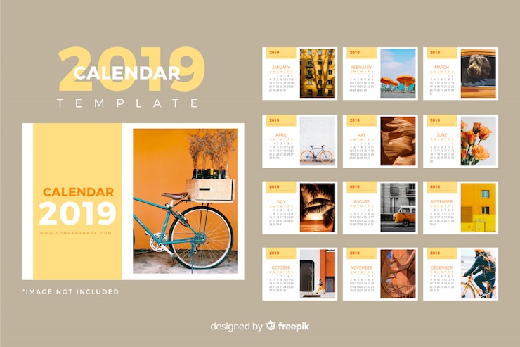 Vettore gratuito modello di calendario 2019