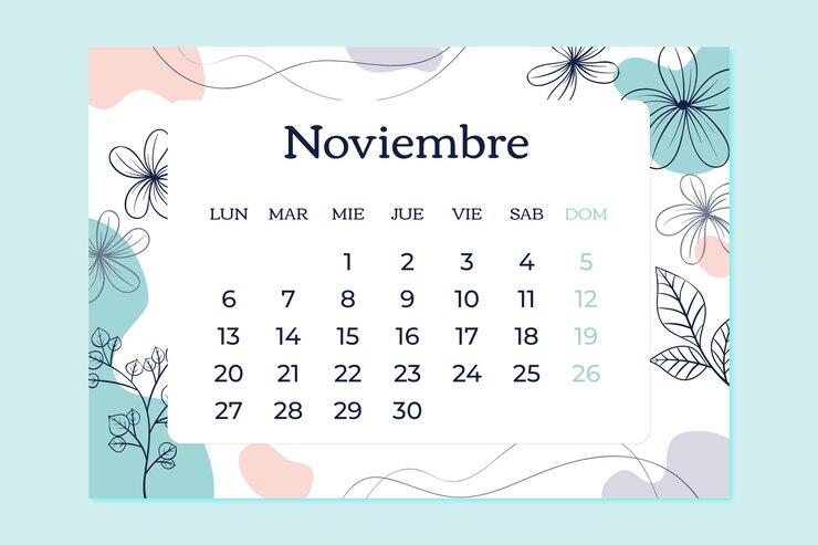 Vettore gratuito modello di calendario annuale disegnato a mano