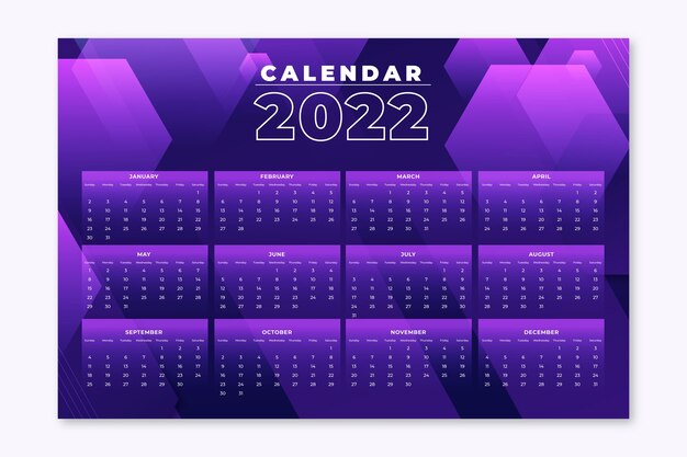 Modello di calendario sfumato 2022