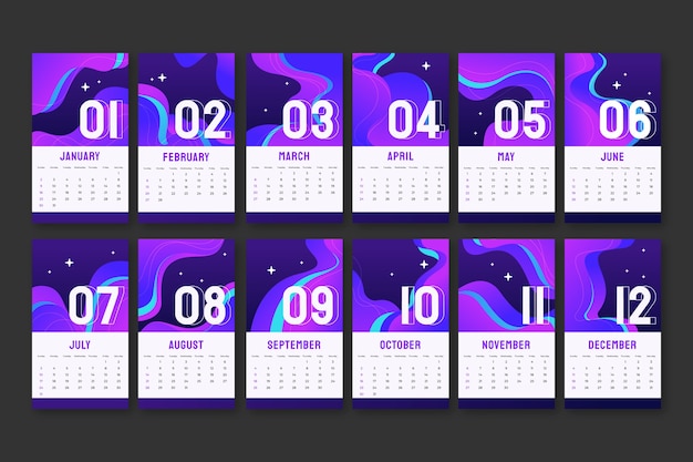 Modello di calendario sfumato 2022
