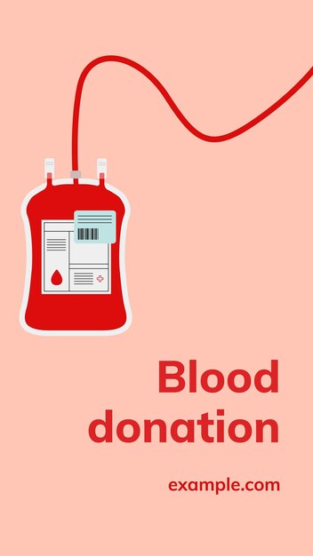 Modello di campagna per la donazione di sangue vettoriale annuncio sui social media in stile minimal