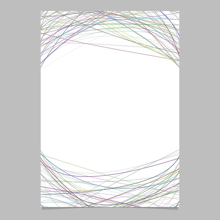 Vettore gratuito modello di cancelleria con strisce curve caotiche - disegno di pagina vettoriale su sfondo bianco