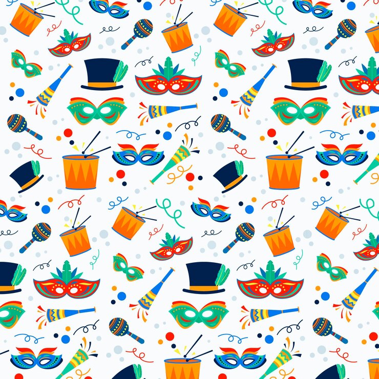 Vettore gratuito modello di carnevale brasiliano in design piatto