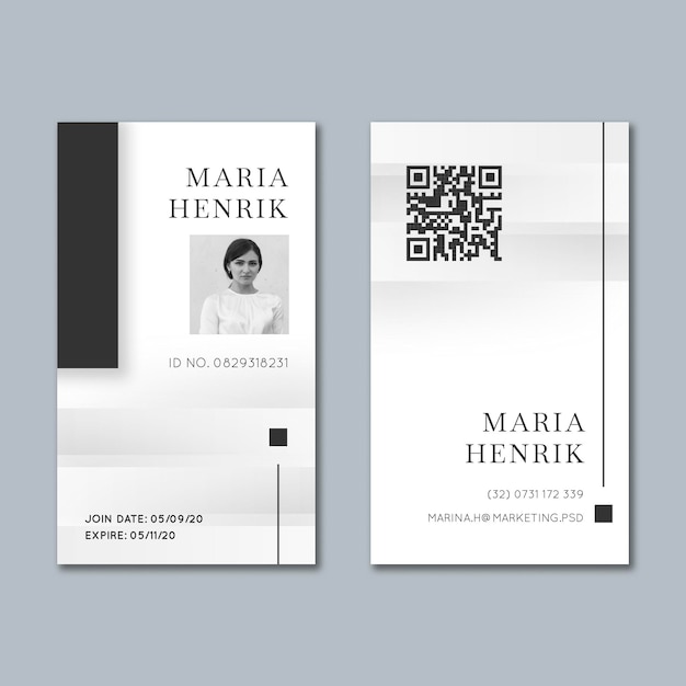 Modello di carta d'identità aziendale di marketing