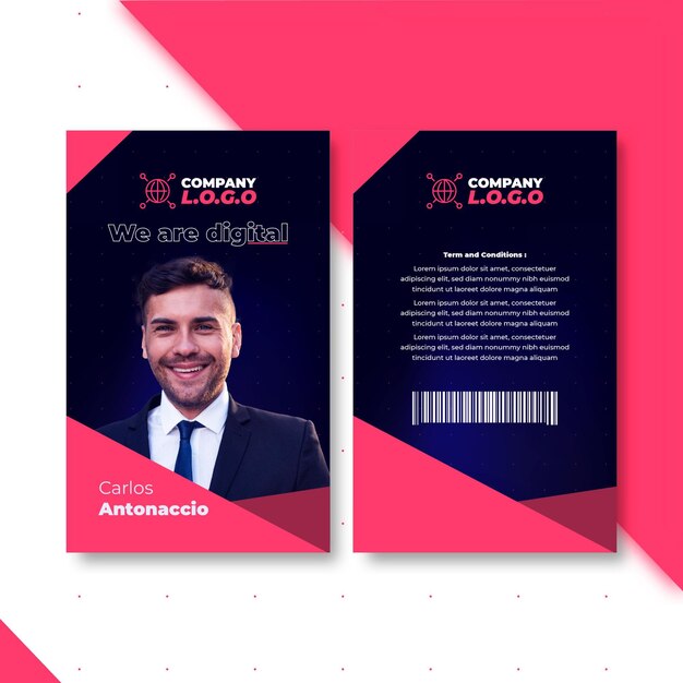 Modello di carta d'identità aziendale di marketing