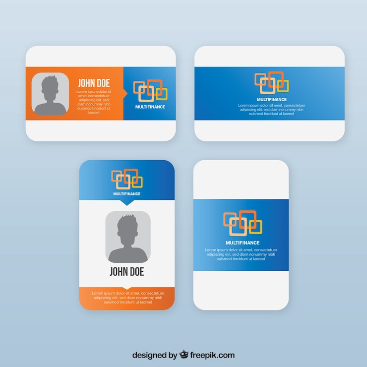 Vettore gratuito modello di carta d'identità