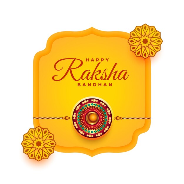 Modello di carta di auguri tradizionale raksha bandhan con design rakhi