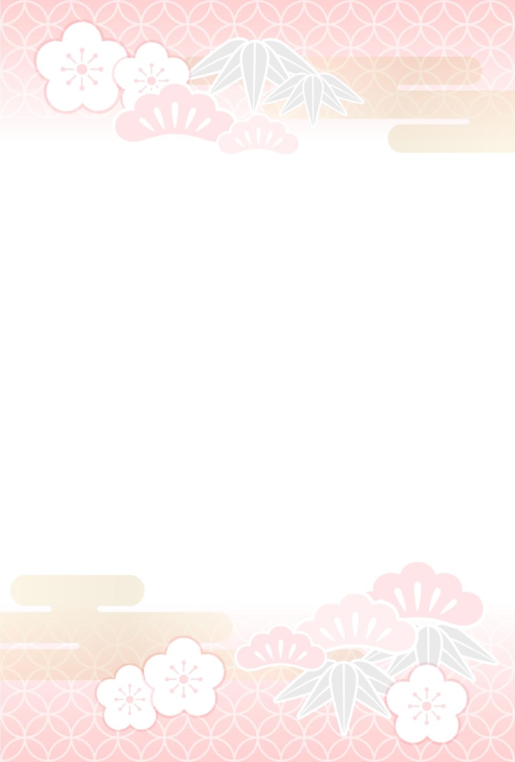 Vettore gratuito modello di carta di capodanno decorato con elementi di design di buon auspicio giapponesi.