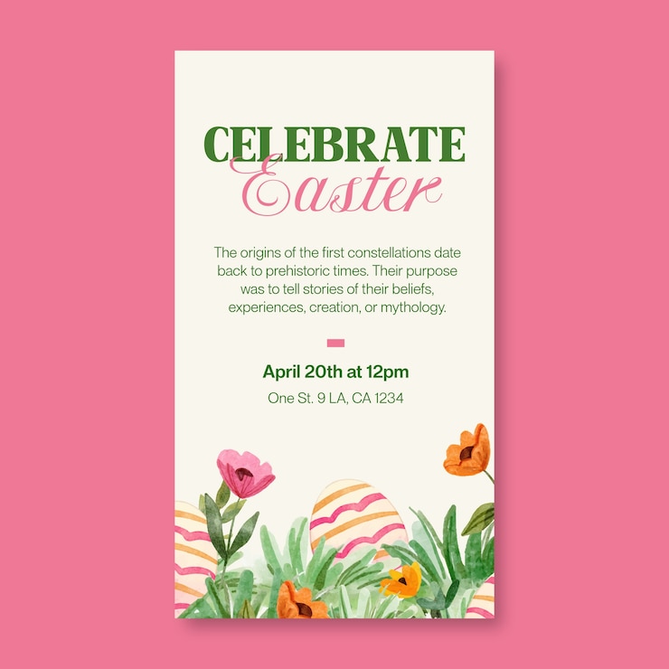 Vettore gratuito modello di carta di pasqua per festeggiare