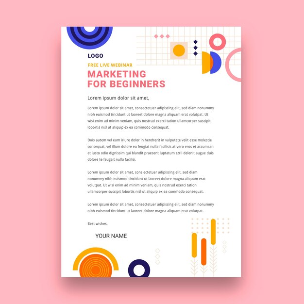 Modello di carta intestata aziendale di marketing