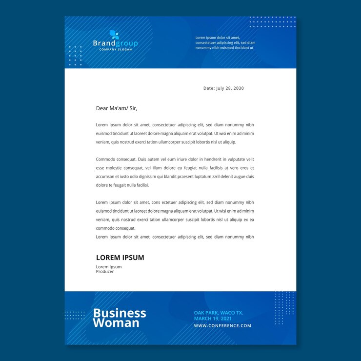 Vettore gratuito modello di carta intestata donna d'affari