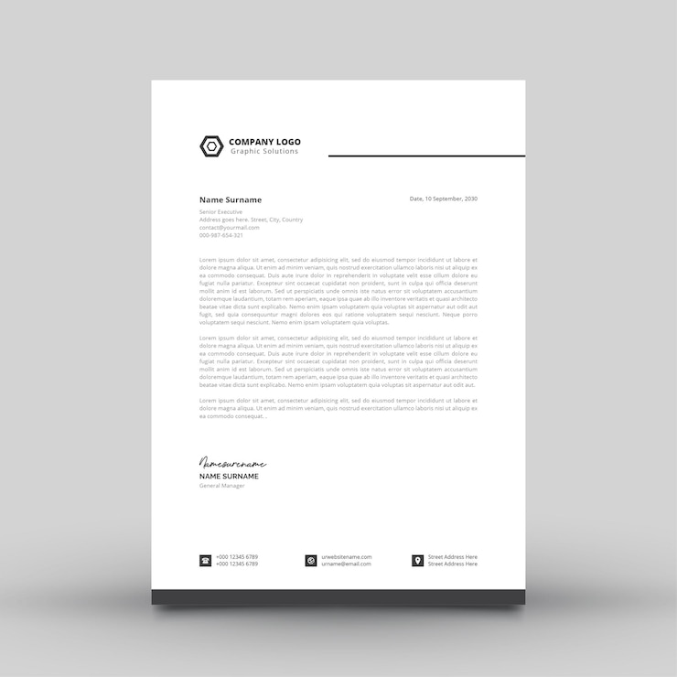 Vettore gratuito modello di carta intestata semplice e moderno per azienda