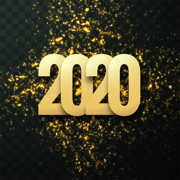 Modello di cartolina d'auguri di celebrazione del testo fantastico 2020 nuovo anno