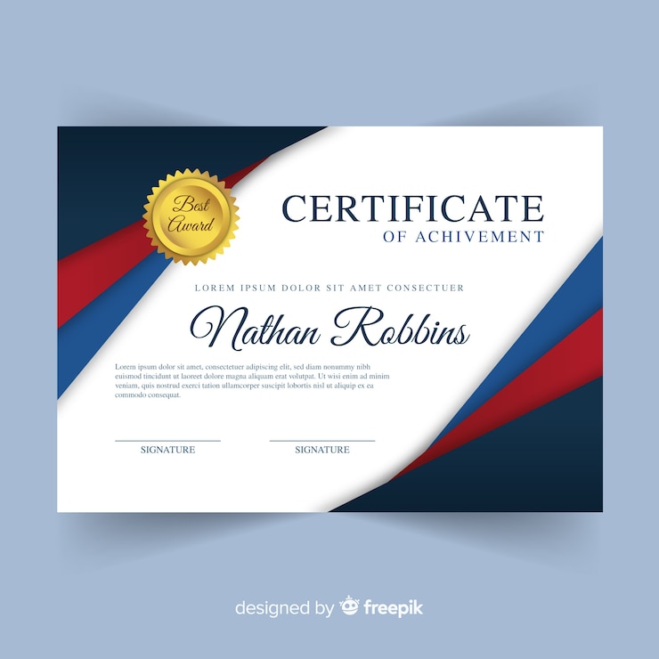 Vettore gratuito modello di certificato astratto