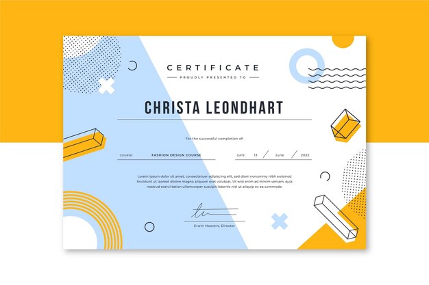 Modello di certificato aziendale