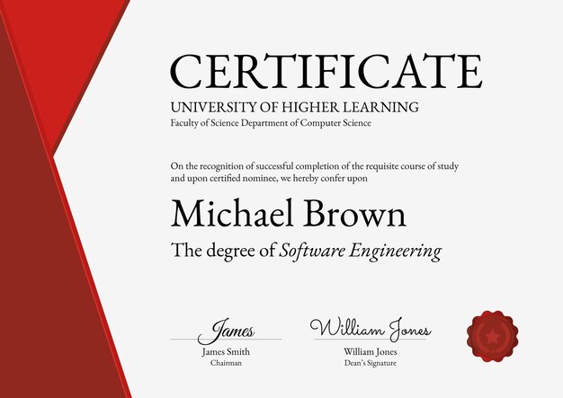 Modello di certificato di premio professionale in disegno astratto
