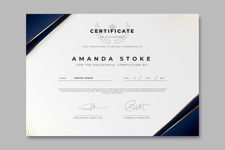Vettore gratuito modello di certificato elegante in gradiente