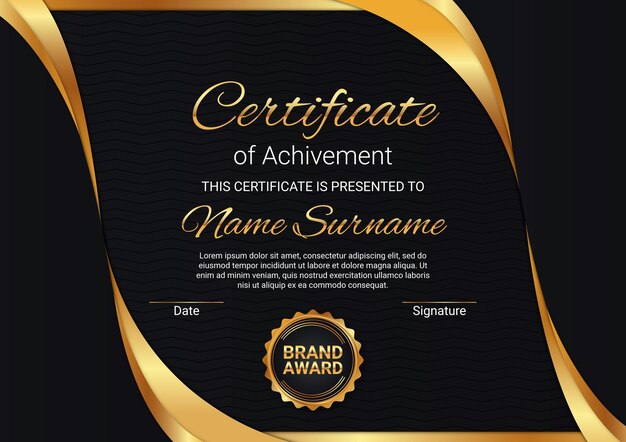 Modello di certificato elegante sfumato
