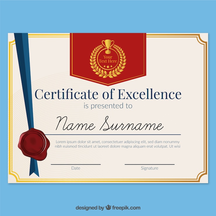 Vettore gratuito modello di certificato elegante