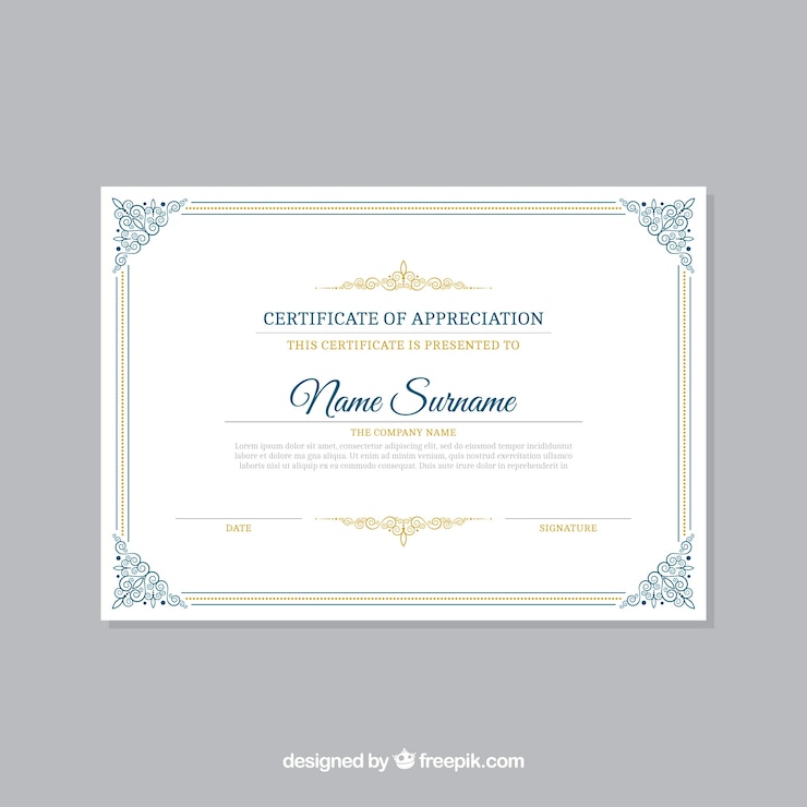 Vettore gratuito modello di certificato elegante