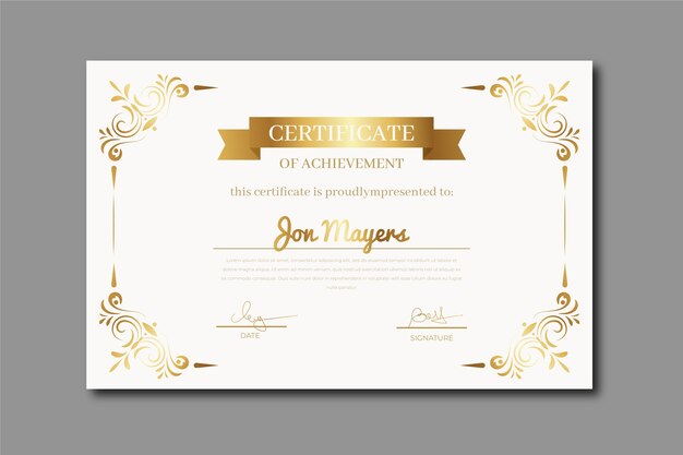 Modello di certificato elegante