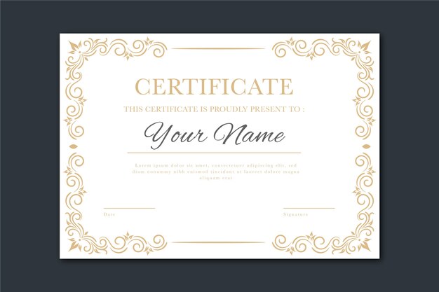 Modello di certificato elegante