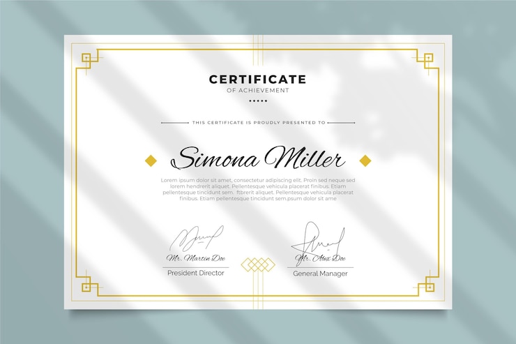 Vettore gratuito modello di certificato elegante