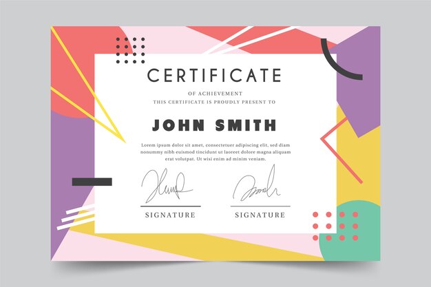 Modello di certificato geometrico astratto