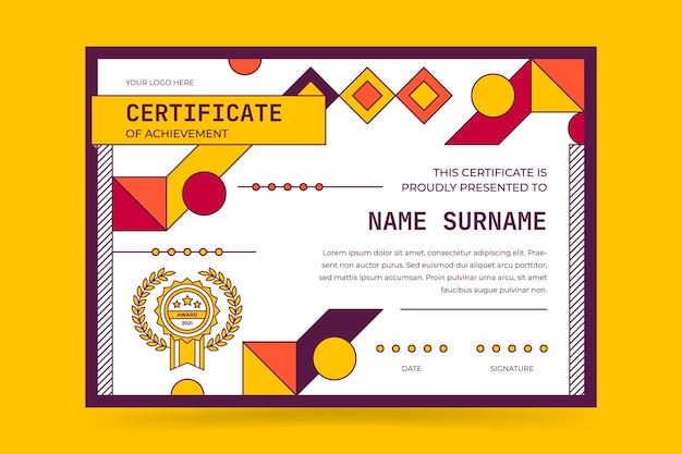 Modello di certificato moderno