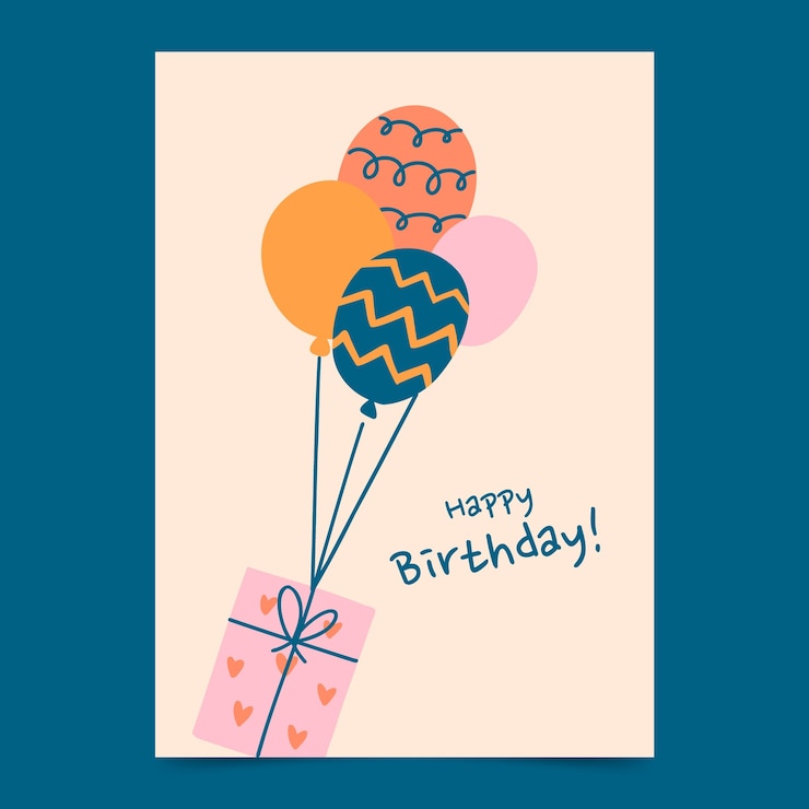 Vettore gratuito modello di compleanno dal design piatto