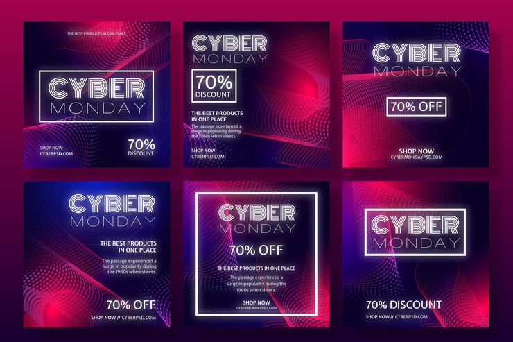 Vettore gratuito modello di concetto di cyber lunedì