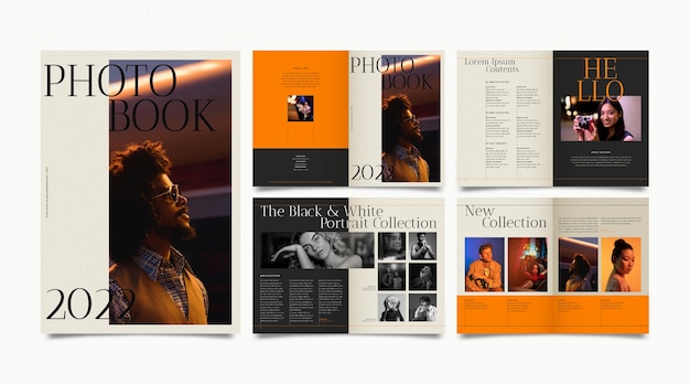 Modello di concetto di fotolibro design piatto