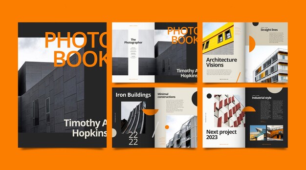 Modello di concetto di fotolibro design piatto