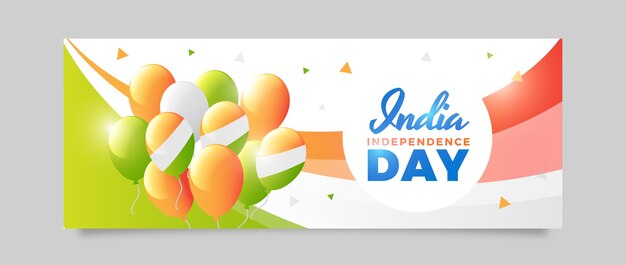 Modello di copertina dei social media del giorno dell'indipendenza dell'india sfumato