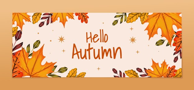 Modello di copertina dei social media dell'acquerello per la celebrazione dell'autunno