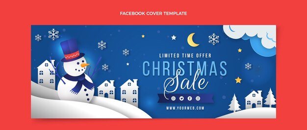 Modello di copertina dei social media di Natale realistico