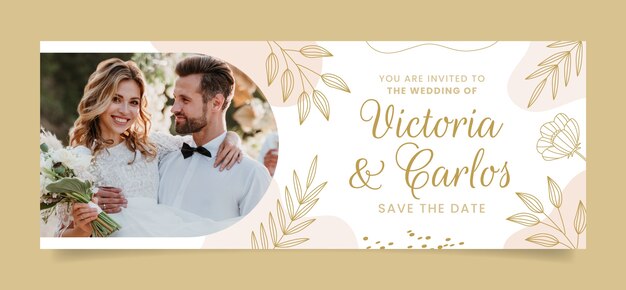 Modello di copertina dei social media per la celebrazione del matrimonio