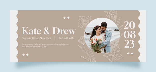 Modello di copertina dei social media per la celebrazione del matrimonio