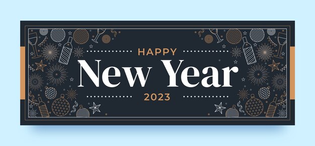 Modello di copertina dei social media per la celebrazione del nuovo anno 2023
