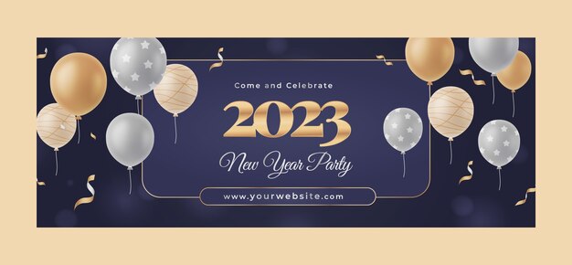 Modello di copertina dei social media per la celebrazione del nuovo anno