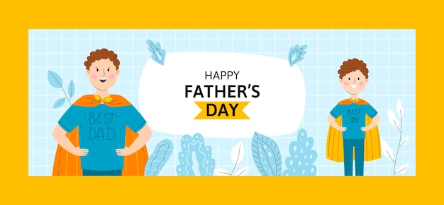 Modello di copertina dei social media per la festa del papà piatto