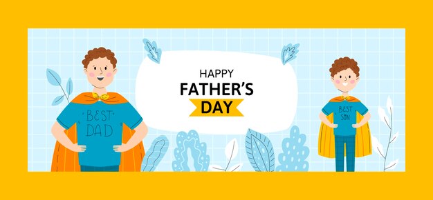 Modello di copertina dei social media per la festa del papà piatto