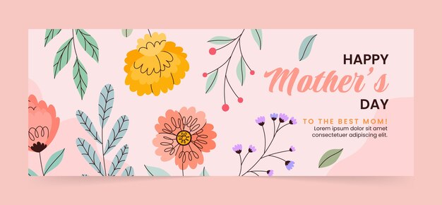 Modello di copertina dei social media per la festa della mamma piatta